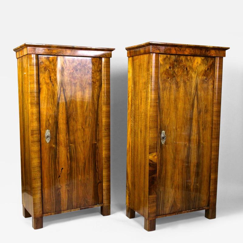 Pair Of Biedermeier Nutwood Cabinets 19th Century Austria circa 1830