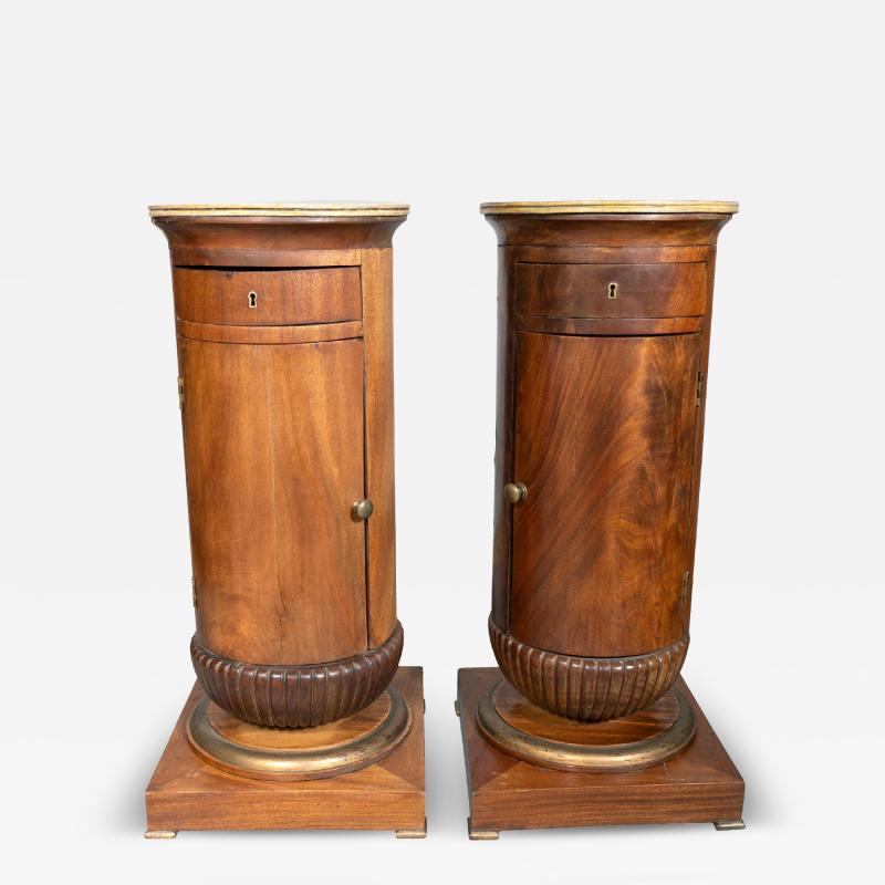 Pair Of Charles X Mahogany Pedestal Cabinets