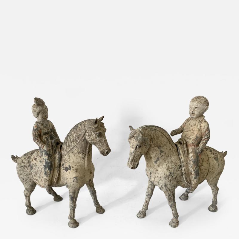 Pair Of Early Tang Dynasty Horses And Riders