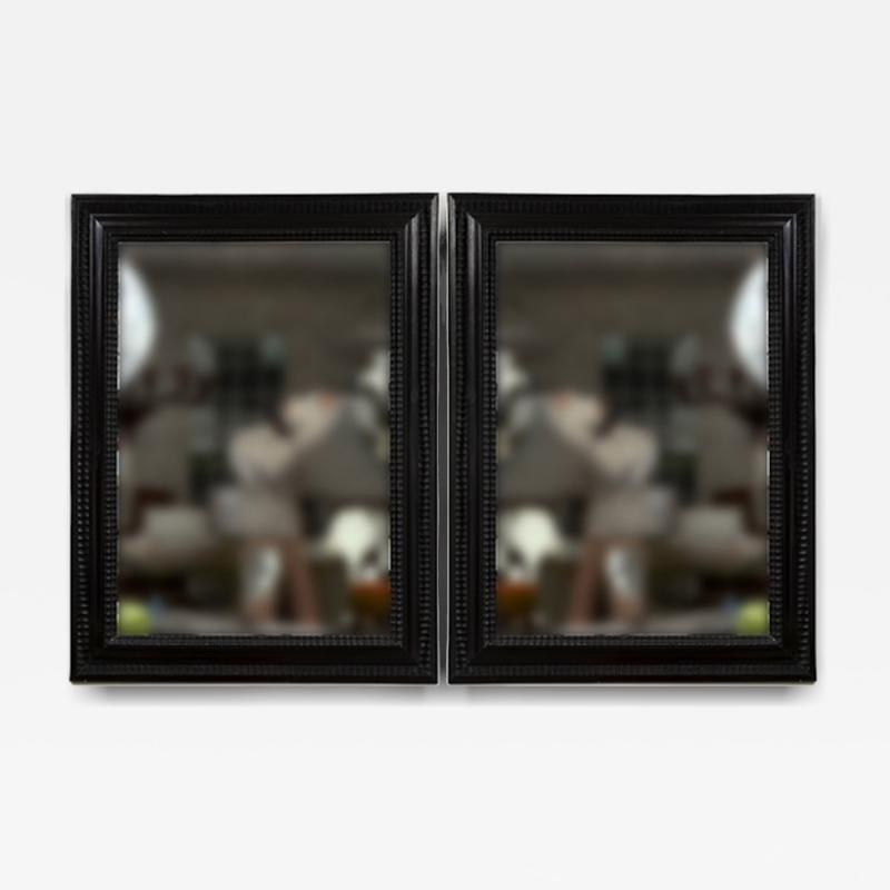 Pair Of Early XX Century Italian Baroque Style Ebonized Mirrors