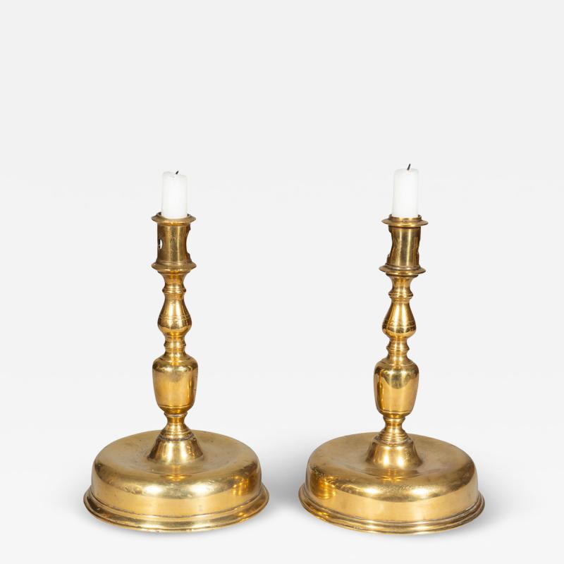 Pair Of European Baroque Brass Candlesticks