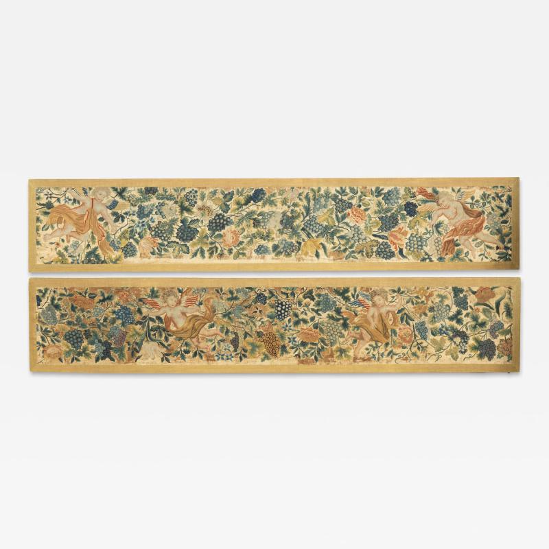 Pair Of European Needlepoint Panels
