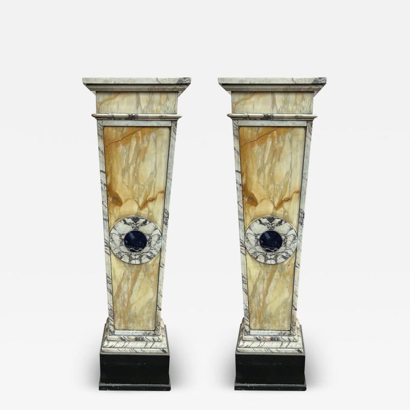 Pair Of French Art Deco Marble Pedestals