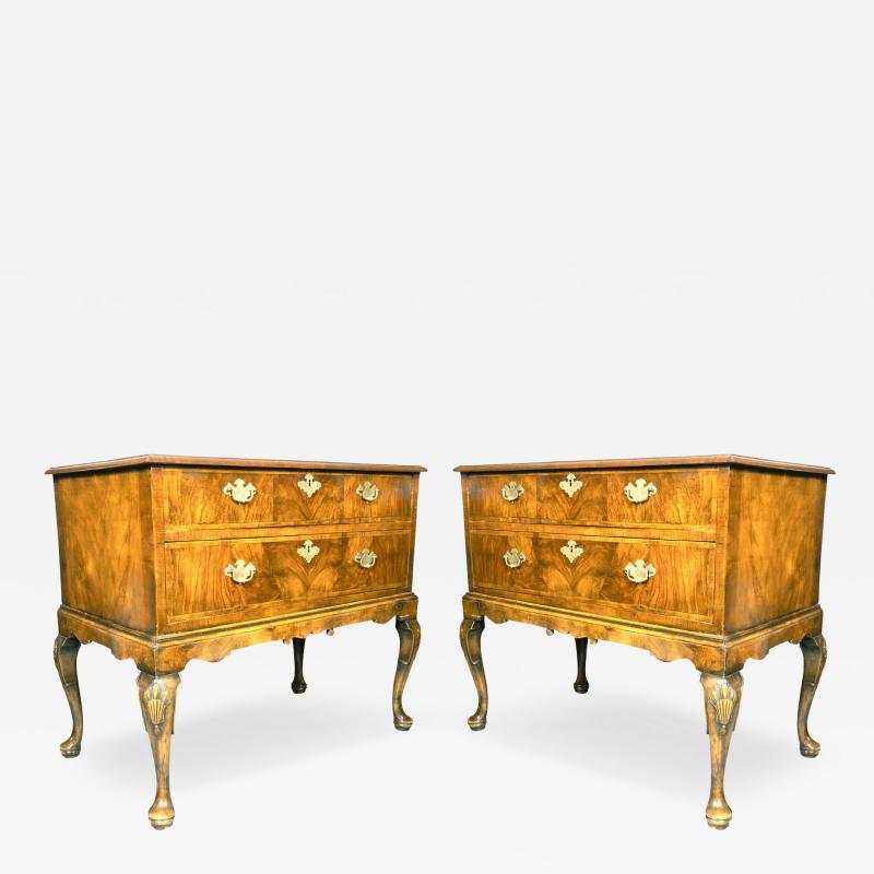 Pair Of George II Style Walnut Commodes