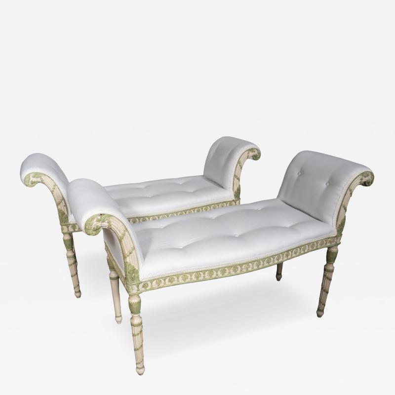 Pair Of George III Painted Window Benches