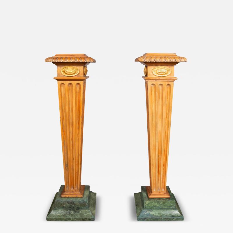 Pair Of George III Pine Pedestals