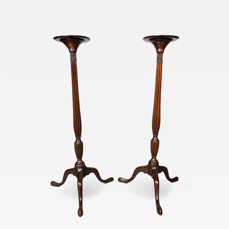 Pair Of George III Style Mahogany Candlestands