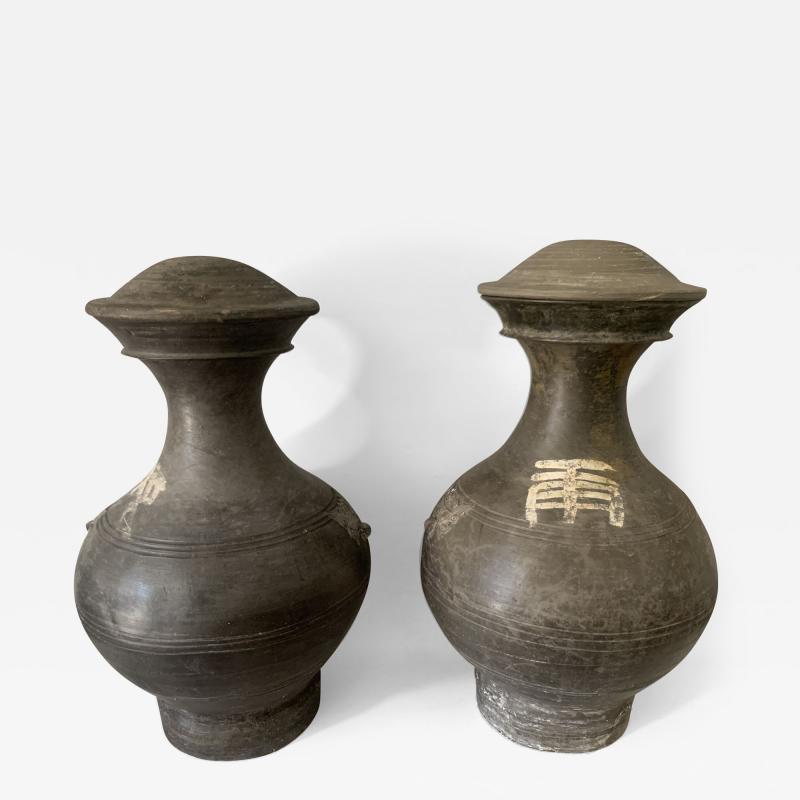 Pair Of Large Size Han Dynasty Jar Covers