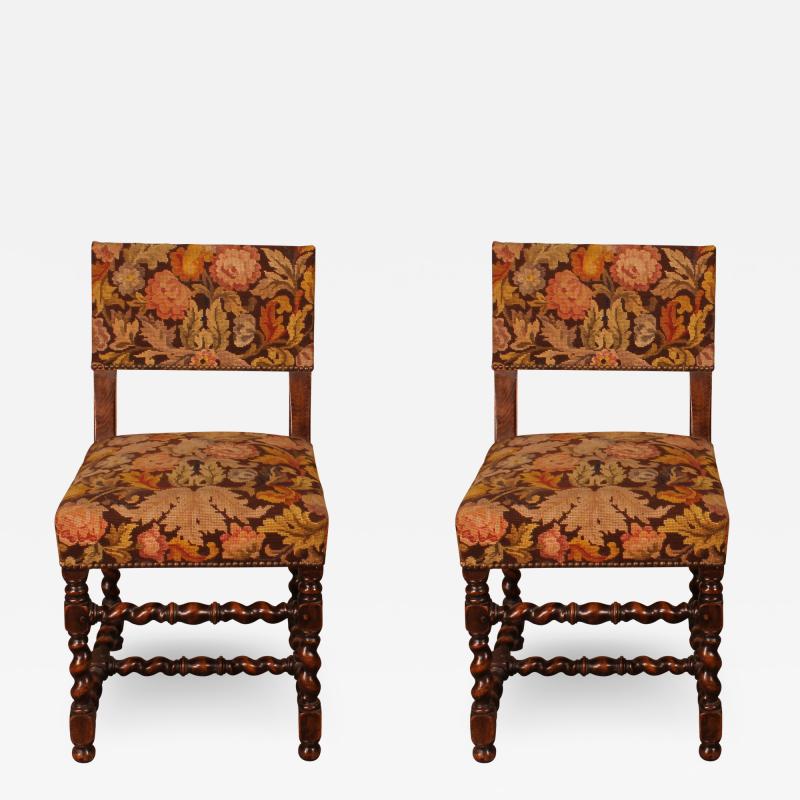 Pair Of Louis XIII Period Chairs In Oak
