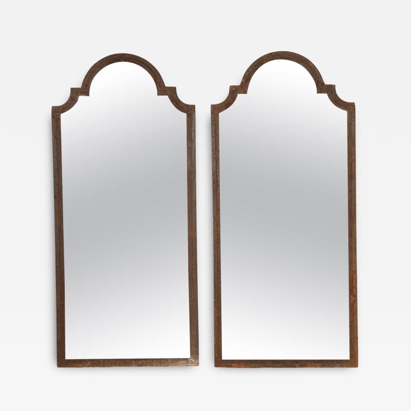 Pair Of Louis XV Style Steel Mirrors
