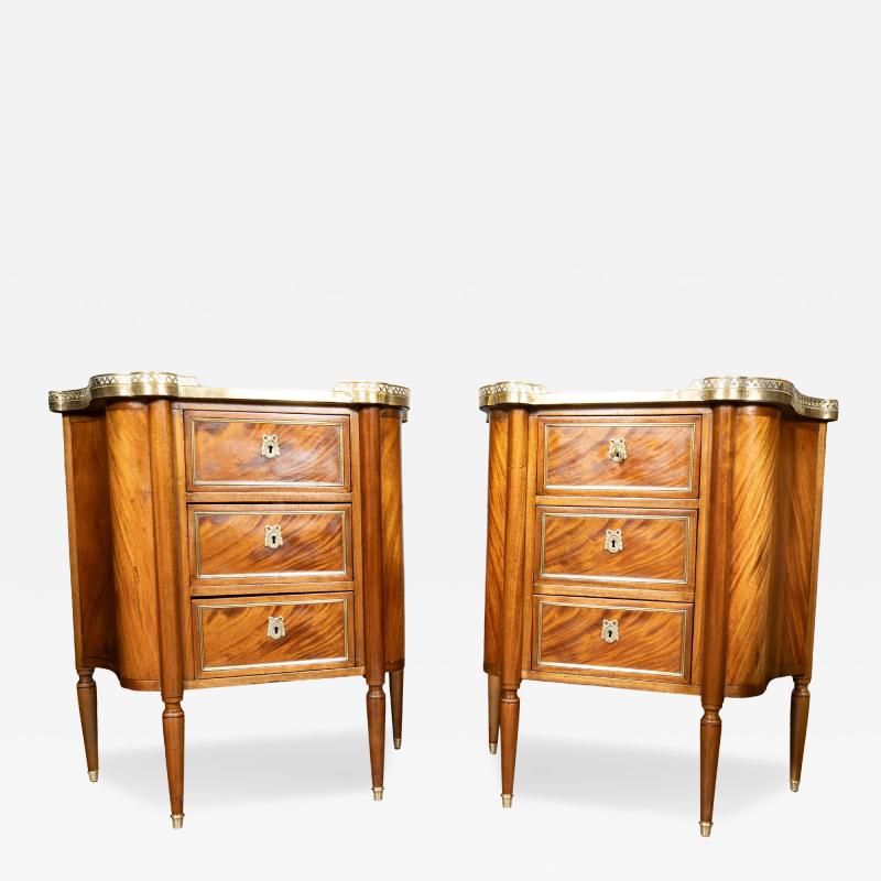 Pair Of Louis XVI Style Mahogany Petit Commodes