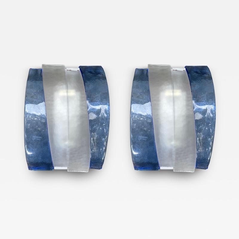 Pair Of Murano Glass Modernist Sconces