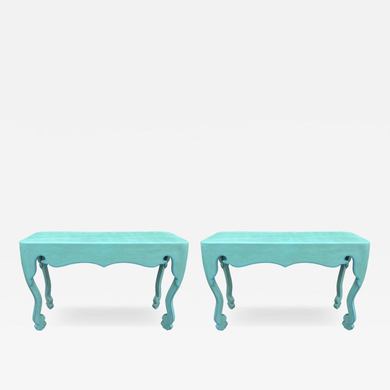 Pair Of Post Modern Console Tables