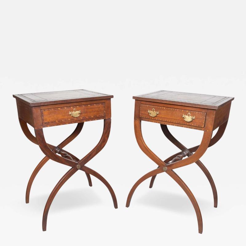 Pair Of Regency Style Mahogany End Tables