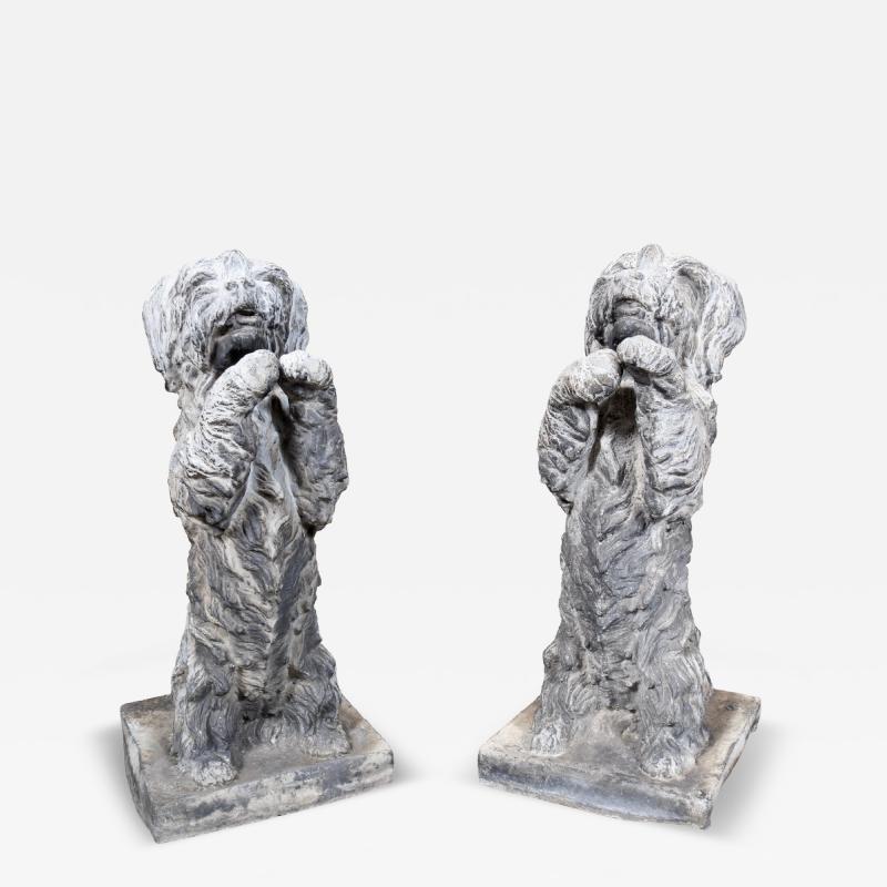 Pair Of Victorian Lead Spaniels