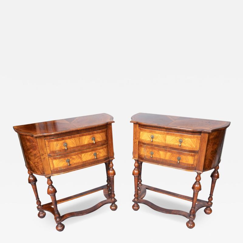Pair Of William And Mary Style Walnut Side Tables