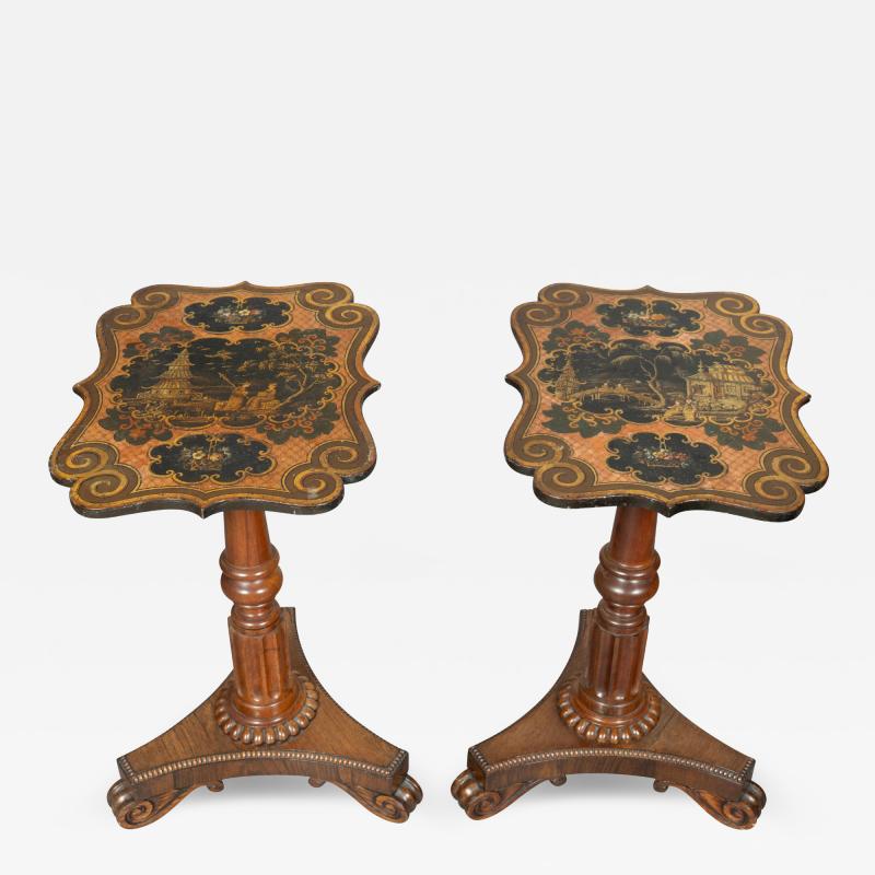 Pair Of William IV Rosewood And Papier Mache Tables
