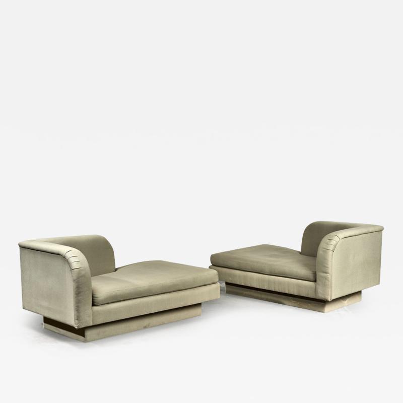 Pair Post Modern Chaise Lounges 1980