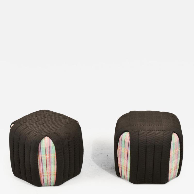 Pair Preview Pouf Ottomans Stool 1970