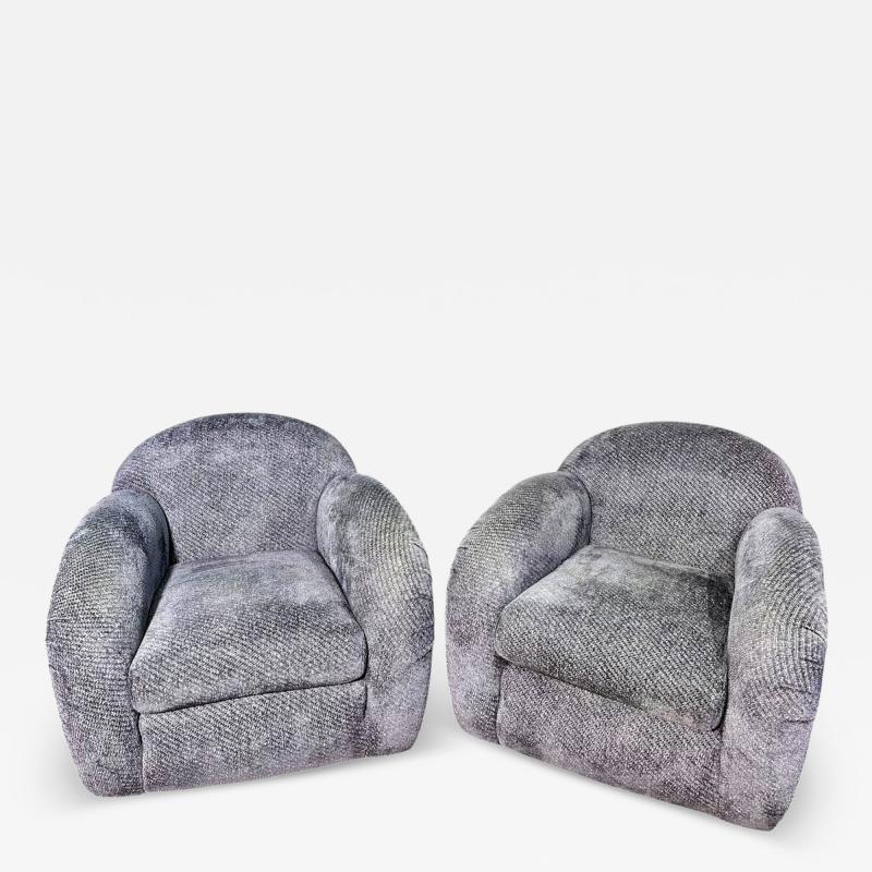 Pair Rolf Benz Swivel Lounge Chairs 1980