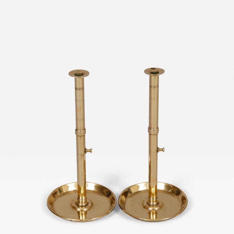 Pair Tall Brass Pulpit Candlesticks