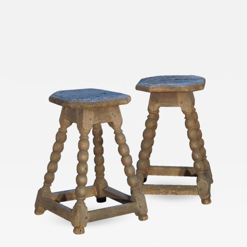 Pair of 17th Century Rustic Stools