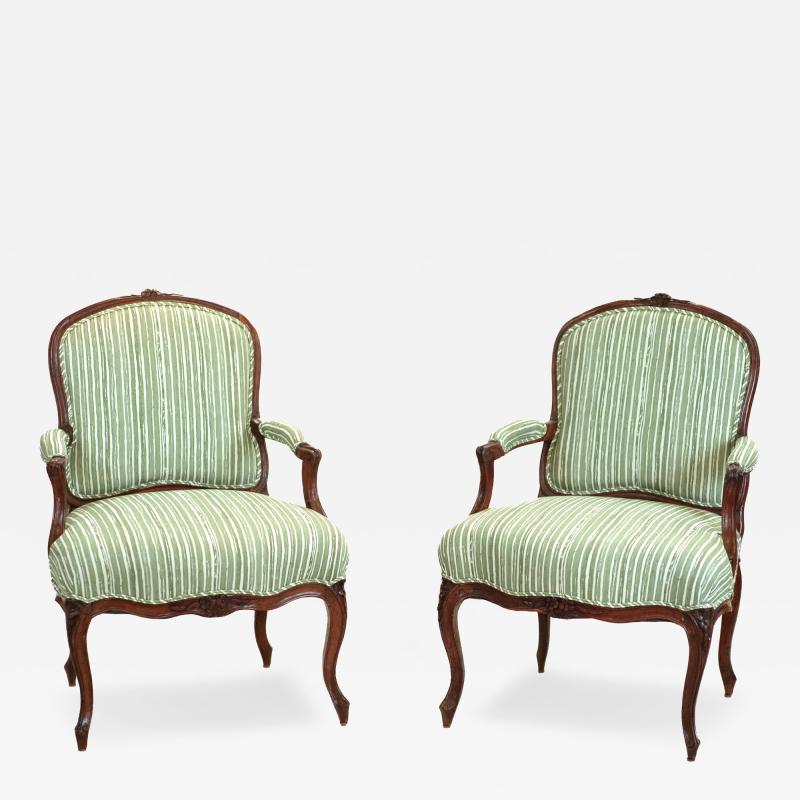 Pair of 18th C Louis XV Armchairs