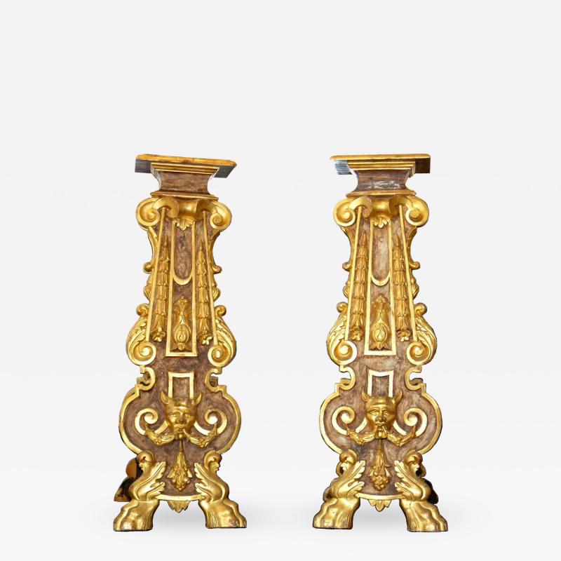 Pair of 18th Century Italian Giltwood Stands