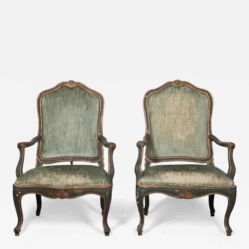 Pair of 18th Century Italian Rococo Chairs