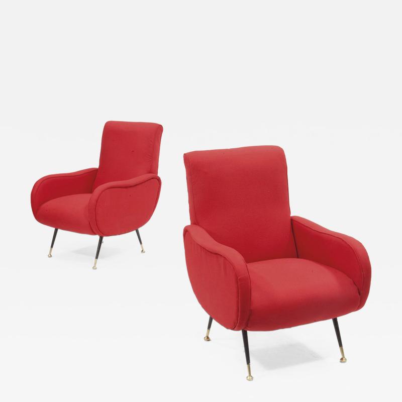 Pair of 1950s Marco Zanuso stryle Armchairs