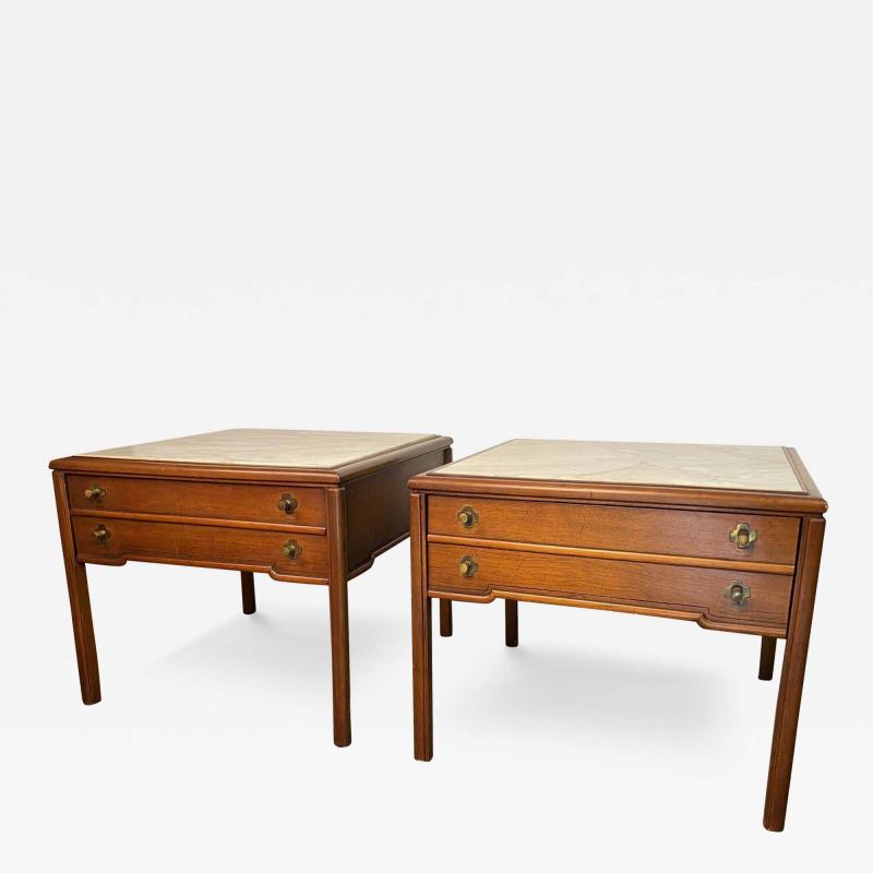 Pair of 1960s Carrara Marble topped End Tables