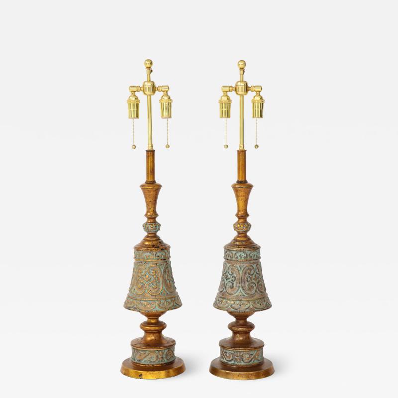 Pair of 1960s Italian Hollywood Regency Style Lamps 