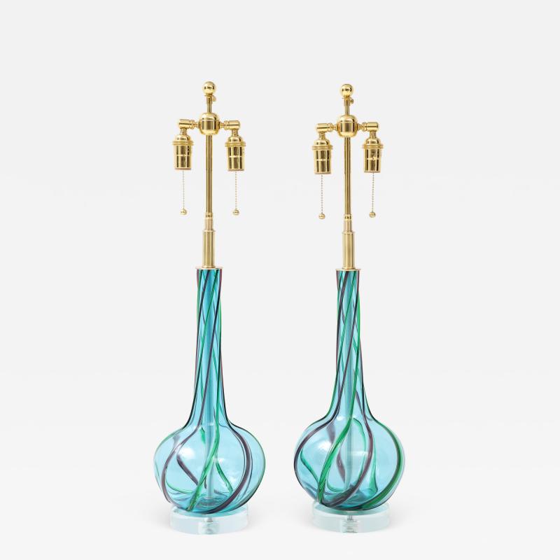 Pair of 1960s Murano Glass Lamps