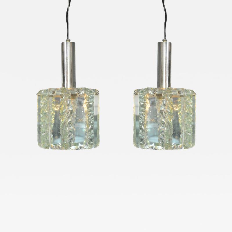 Pair of 1970s Italian glass pendants