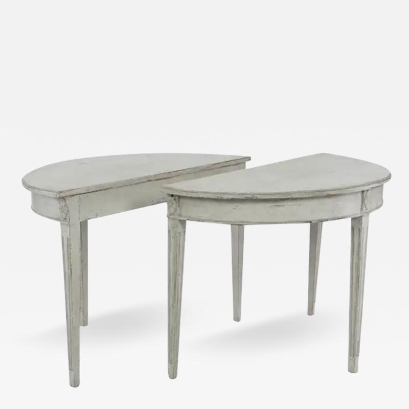 Pair of 19th C Swedish Demi Lunes