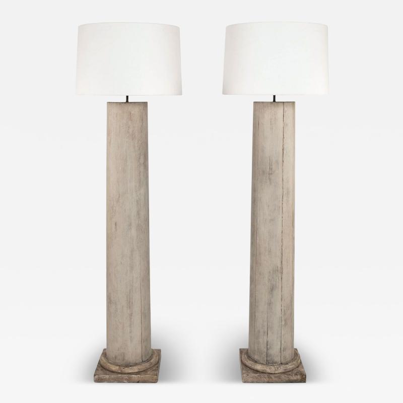 Pair of 19th Century Doric Column Floor Lamps