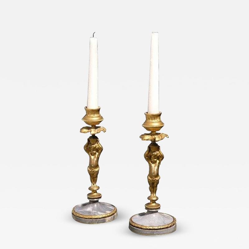 Pair of 19th Century French Gilt Bronze Candelabra