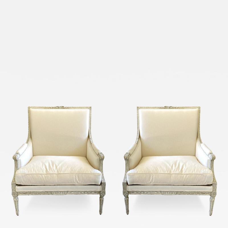 Pair of 19th Century Marquis Louis XVI Armchairs