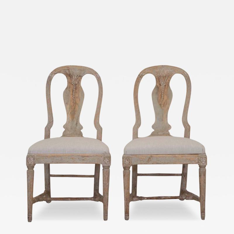 Pair of 19th Century Provincial Gustavian Chairs in Original Paint