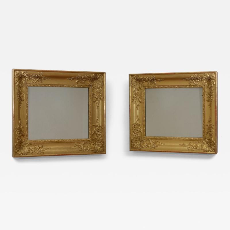 Pair of 19th Century Wall Mirrors H58cm