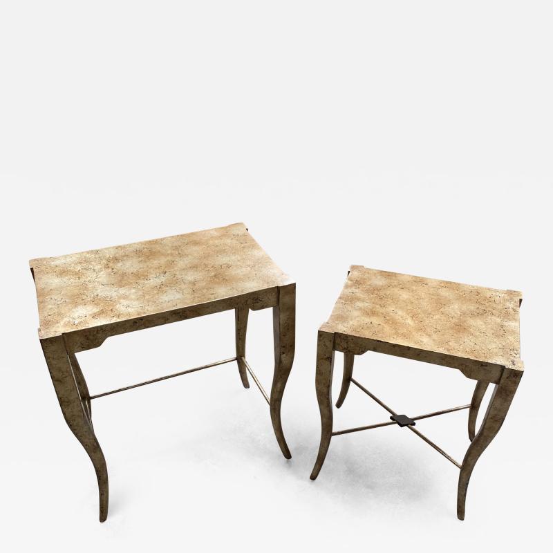 Pair of 2 Mid Century Italian Side Table 1980s