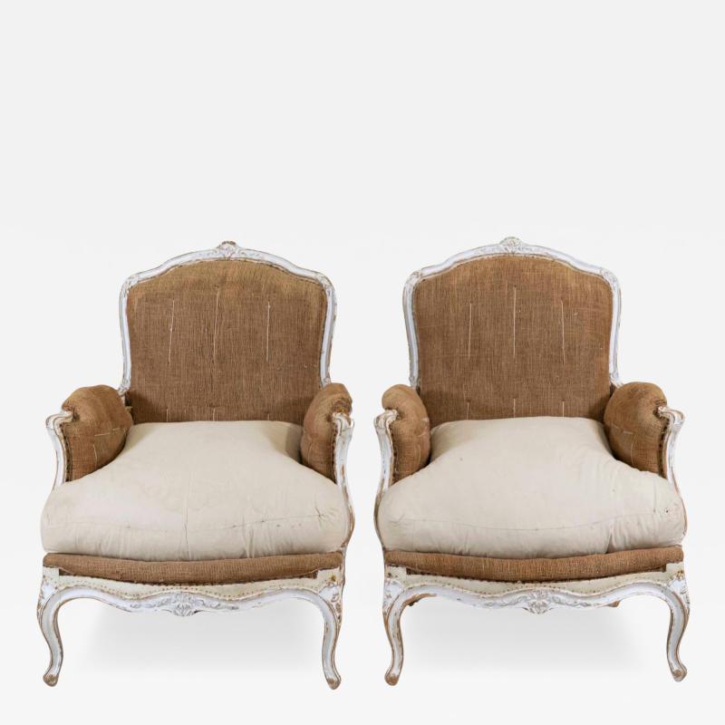 Pair of 20th Century French Chairs Ready to Upholster