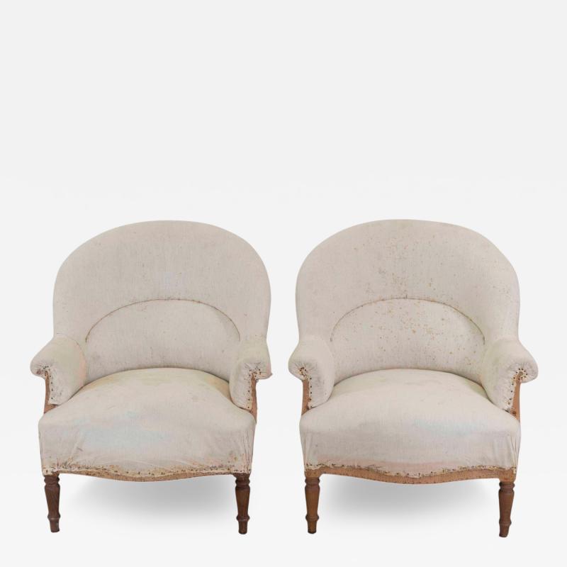 Pair of 20th Century French Chairs Ready to Upholster