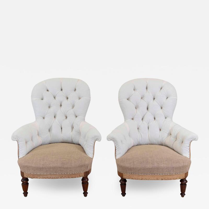 Pair of 20th Century French Chairs Ready to Upholster