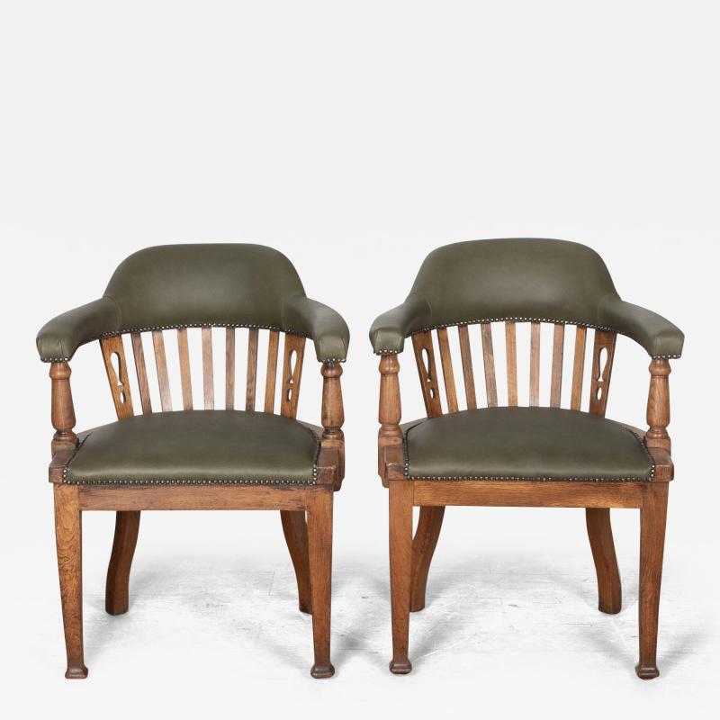 Pair of 20th Century Oak Armchairs