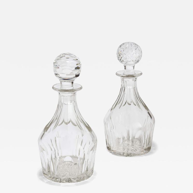 Pair of 20th century English glass decanters