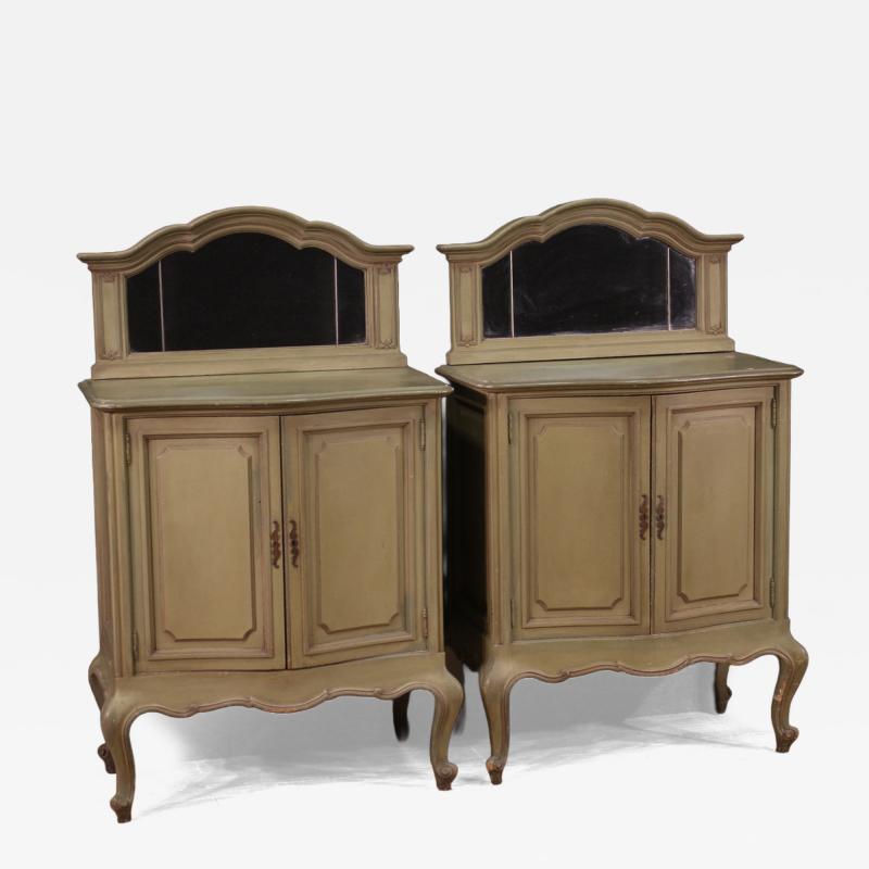 Pair of 20th century Italian sideboards with mirror