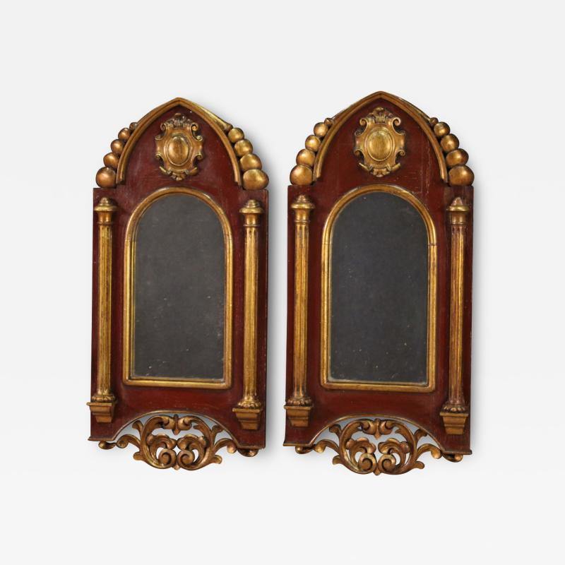 Pair of 20th century neo gothic mirrors