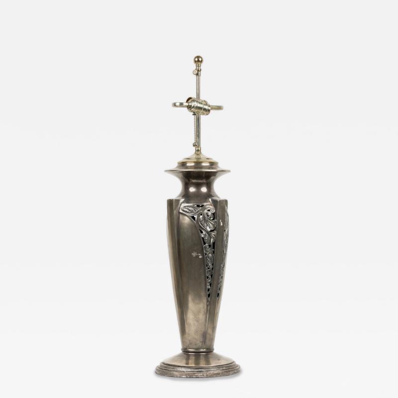 Pair of American Art Deco Silver Table Lamps
