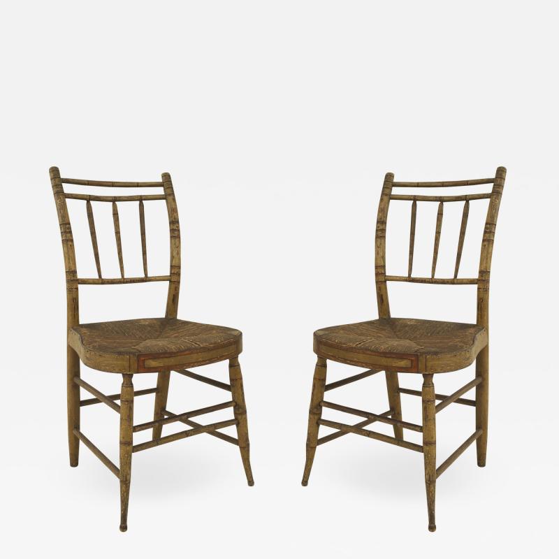 Pair of American Federal Painted Side Chairs